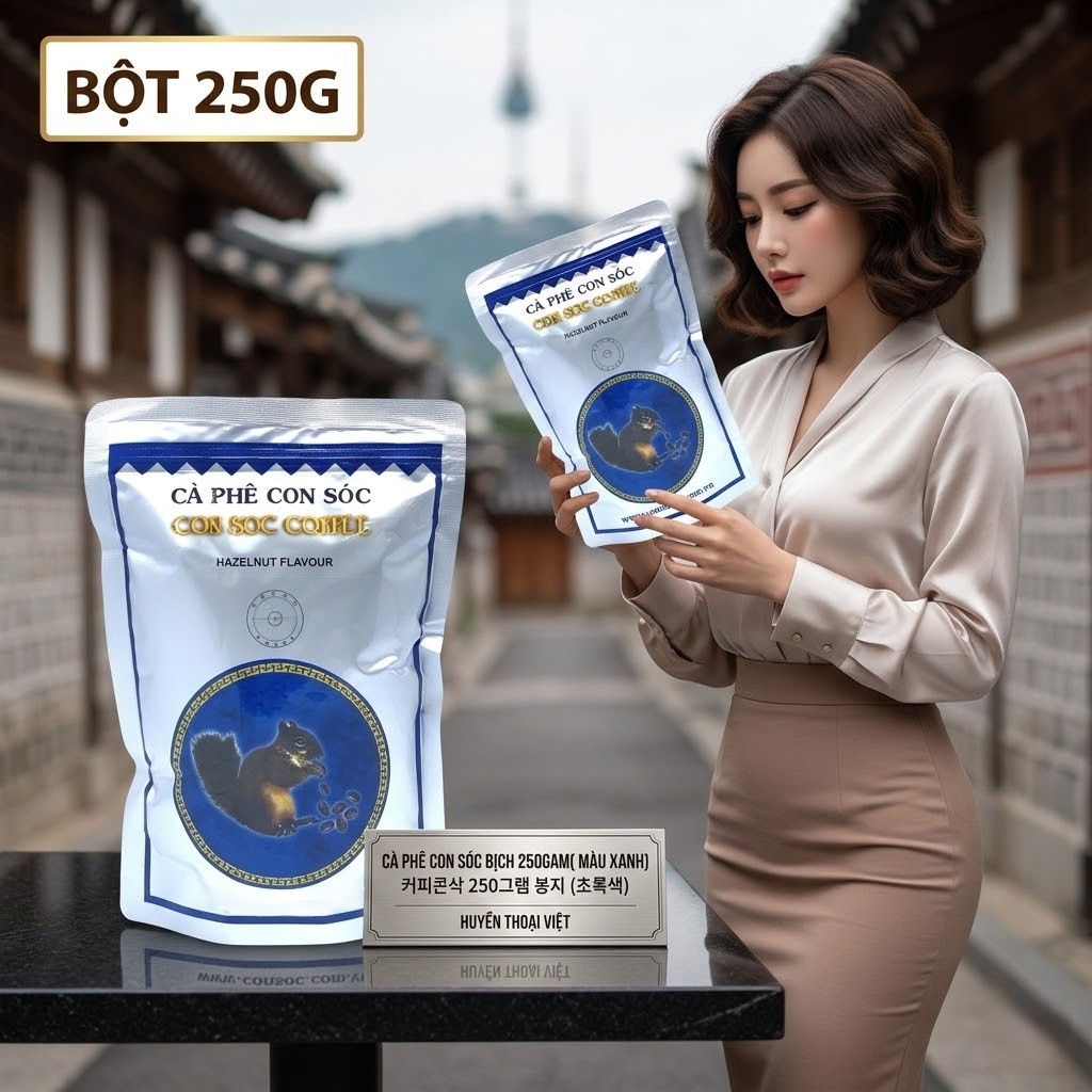 Cà phê con sóc BỊCH XANH 250gram