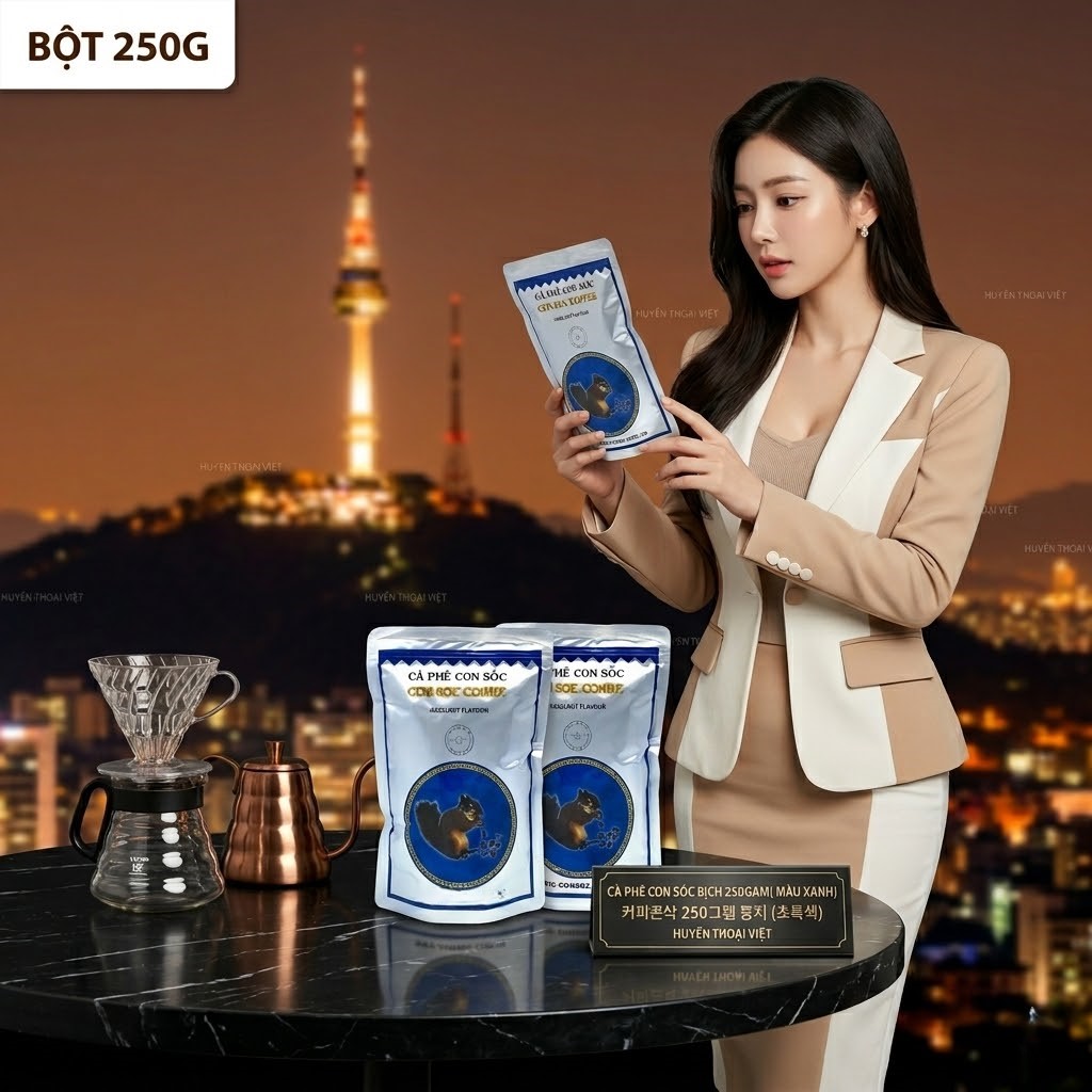 Cà phê con sóc BỊCH XANH 250gram