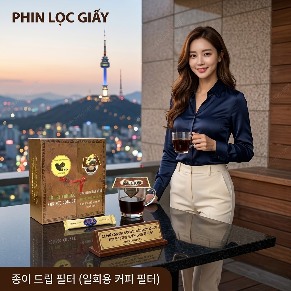 Hộp Con Sóc phin lọc đôi Nâu