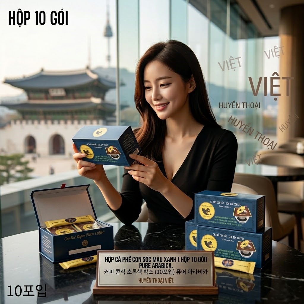 Cà phê Con Sóc phin lọc ĐƠN XANH Pure Arabica 100% nguyên chất