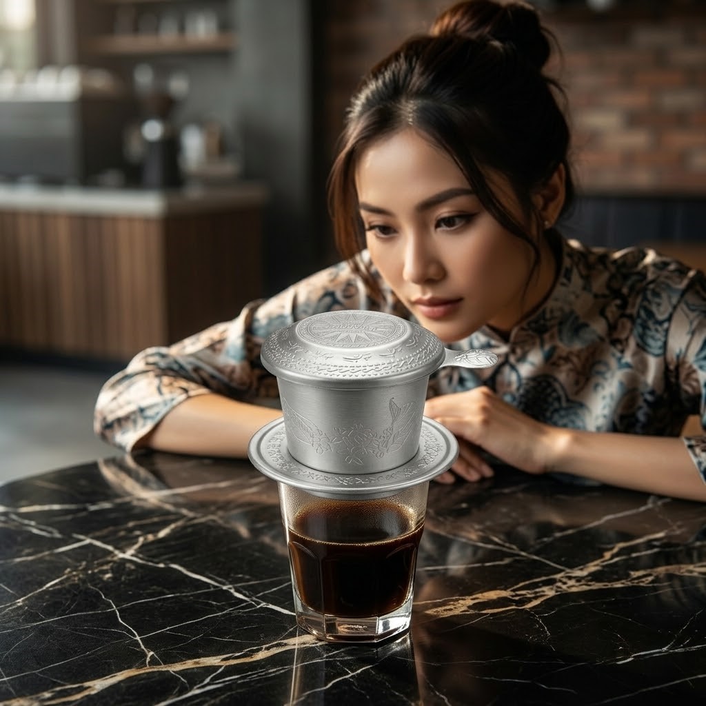 Phin cà phê nhôm HOA VĂN TRỐNG ĐỒNG Trung Nguyên: Đẳng cấp văn hóa Việt 🇻🇳