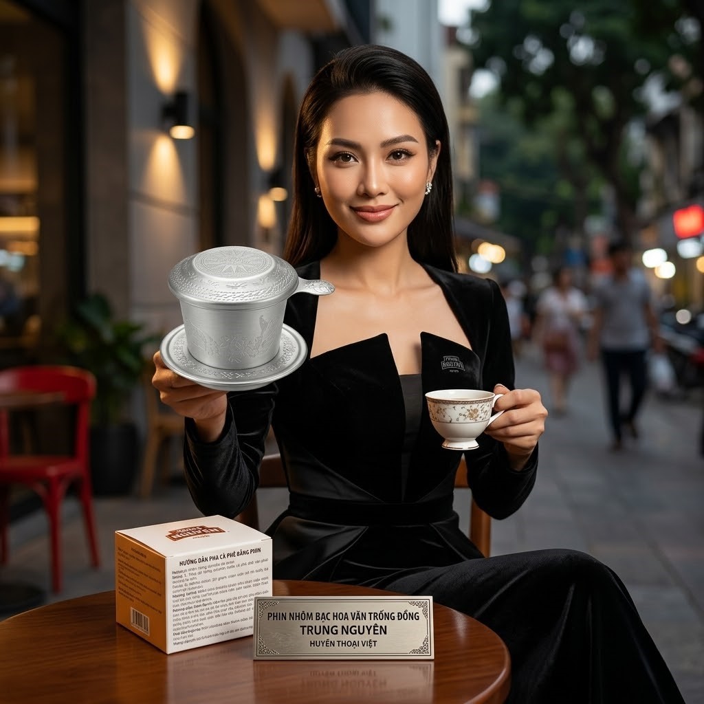 Phin cà phê nhôm HOA VĂN TRỐNG ĐỒNG Trung Nguyên: Đẳng cấp văn hóa Việt 🇻🇳