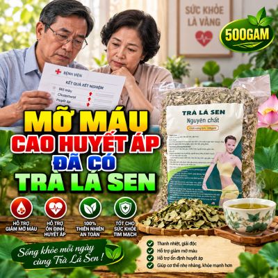 Trà lá sen nguyên chất bịch 500gam(2 Bịch x 250gam)